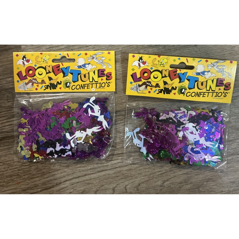 Vintage 1996 Looney Tunes  'CONFETTIO'S'‎ Confetti  2 Packs